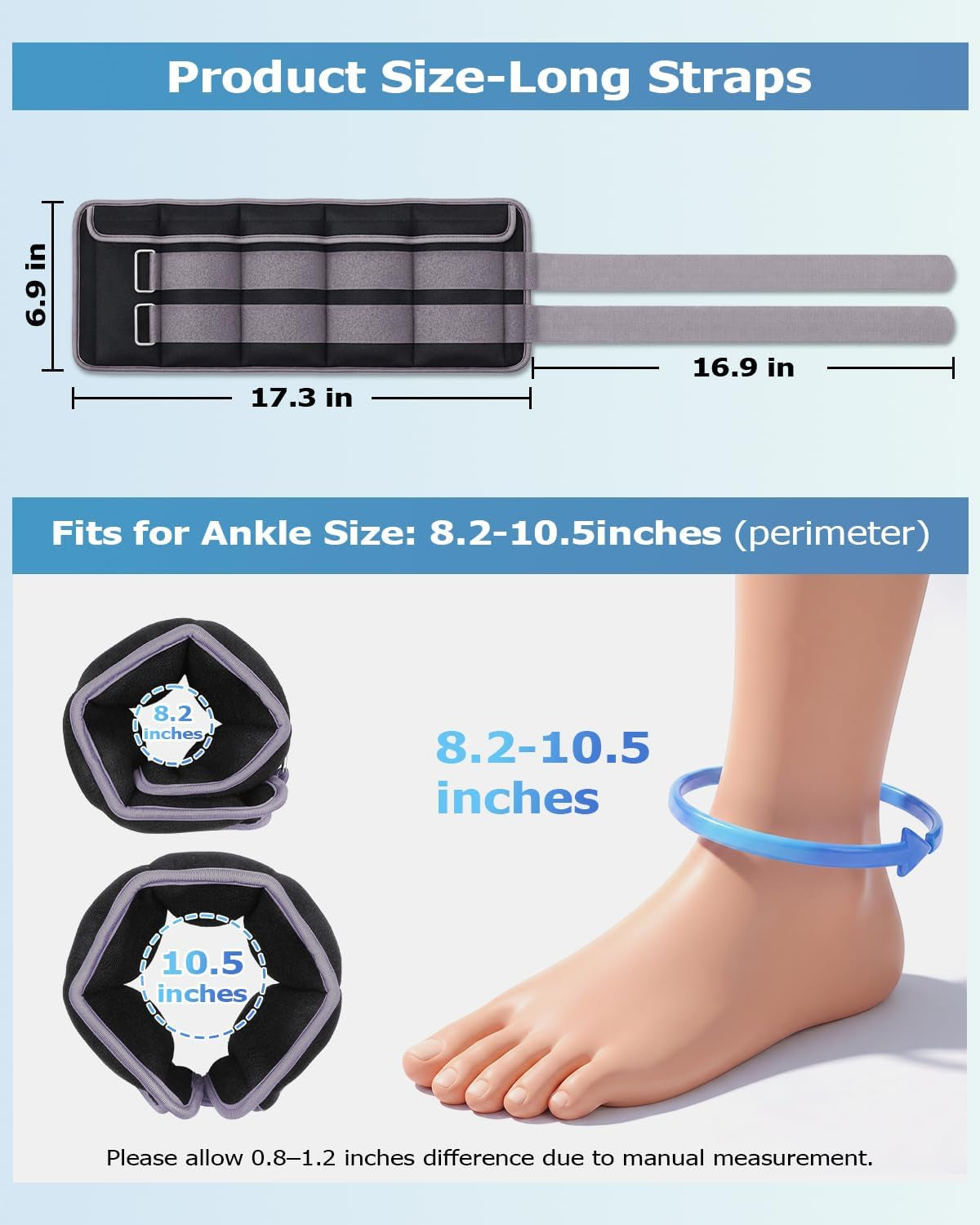 Adjustable Ankle Weights 1-3/4/5/6/8/10/12/15/20 LBS Pair with Removable Weight for Jogging, Gymnastics, Aerobics, Physical Therapy